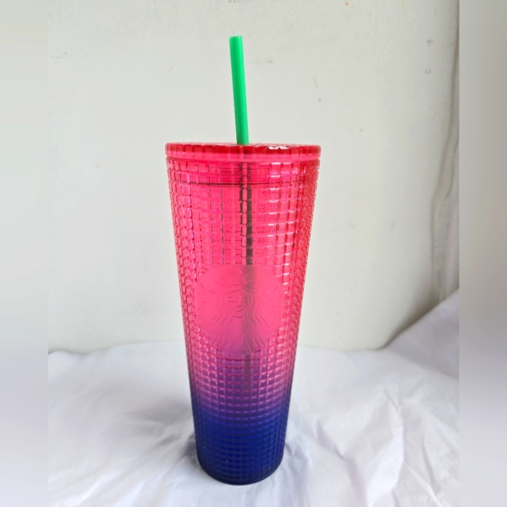 Starbucks Pink and Blue Ombre Grid Venti Tumbler